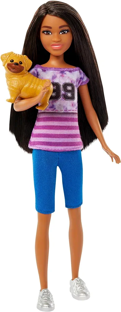 Barbie Ligaya Doll with Pet Dog, from and Stacie to The Rescue Movie Toys, Dark Hair Doll