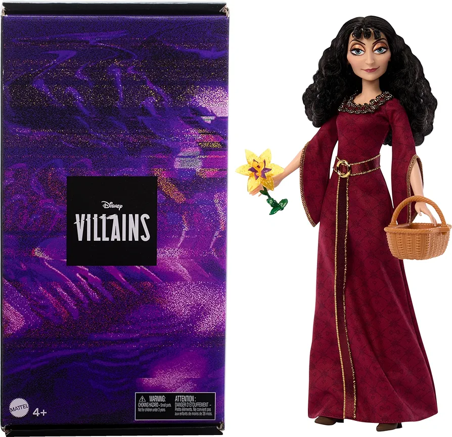 Mattel Disney Princess Toys, Villains Mother Gothel Fashion Doll, Removable Outfit with Basket & Flower Accessories, Inspired by the Movie Tangled