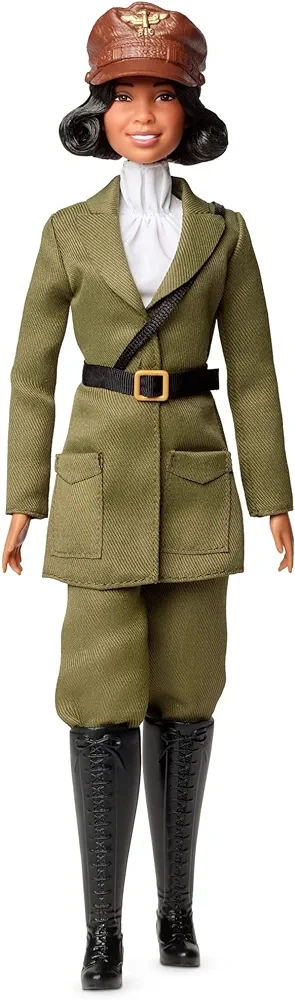 Barbie Inspiring Women Doll, Bessie Coleman Collectible Dressed in Aviator Suit with Helmet and Goggles