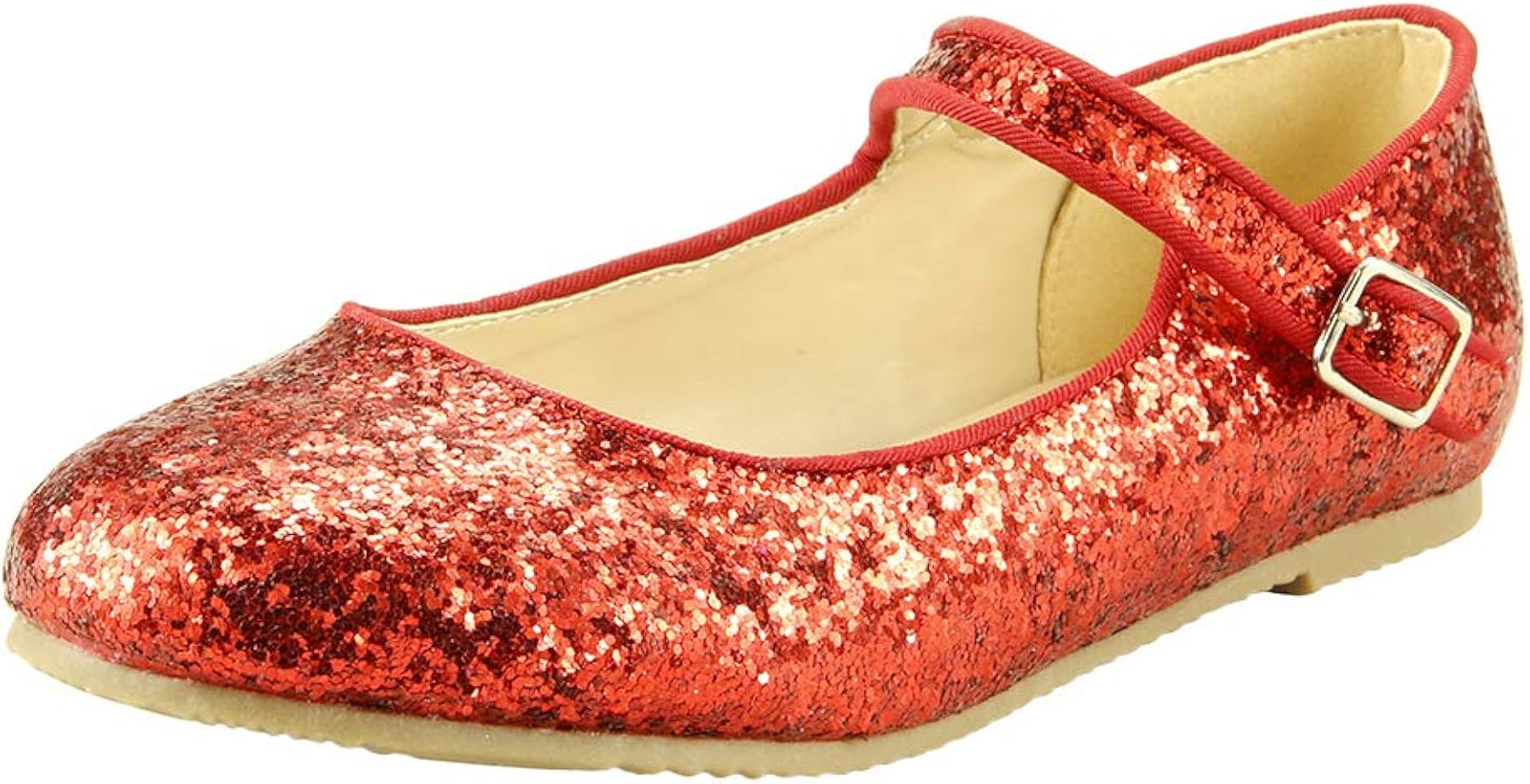 Glitter Bean Flower T-Strap Flat