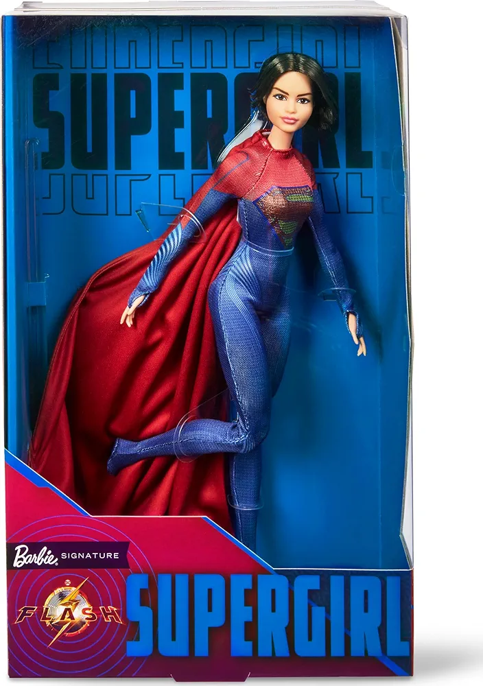 Barbie Supergirl Collectible Fashion Doll from The Flash Movie Wearing Red & Blue Suit with Cape, Doll Stand Included (Amazon Exclusive)