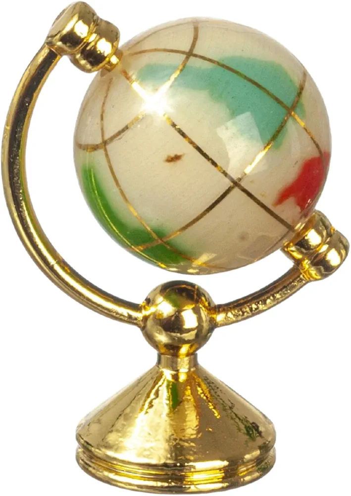 Melody Jane Dolls Houses Dollhouse World Globe Rotating Earth on Stand School Office Desk Accessory