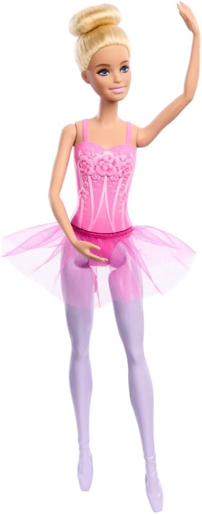 Barbie Ballerina Doll Blonde Fashion Doll in Purple Extendable Tutu with Ballet Arms and Ballerina Pointed Shoes HRG34