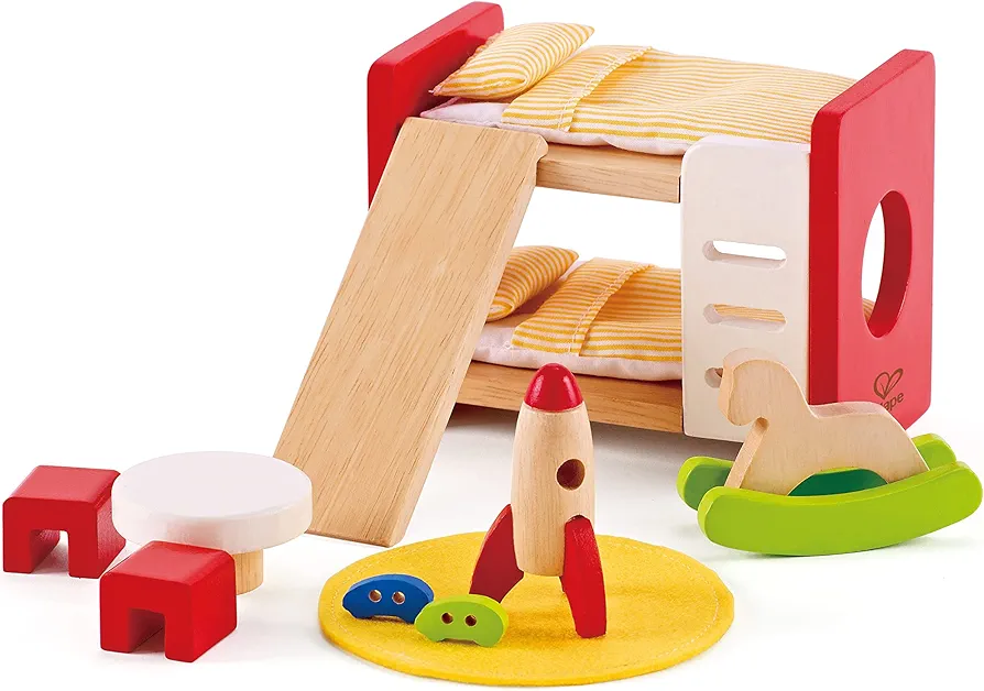 Hape Wooden Doll House Furniture Children's Room with Accessories