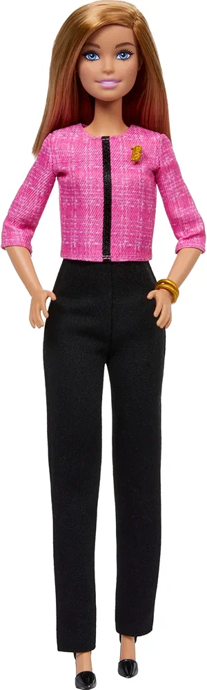 Barbie Careers Doll & Accessories, Future Leader with Blonde Hair Wearing Outfit with 2 Golden Bracelets & “B” Pin, Includes Future Leader Sticker for Kids