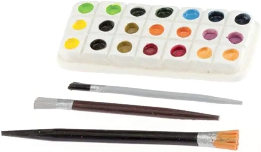 Melody Jane Dollhouse Artists Paint Palette & Brushes Study Hobby Accessory