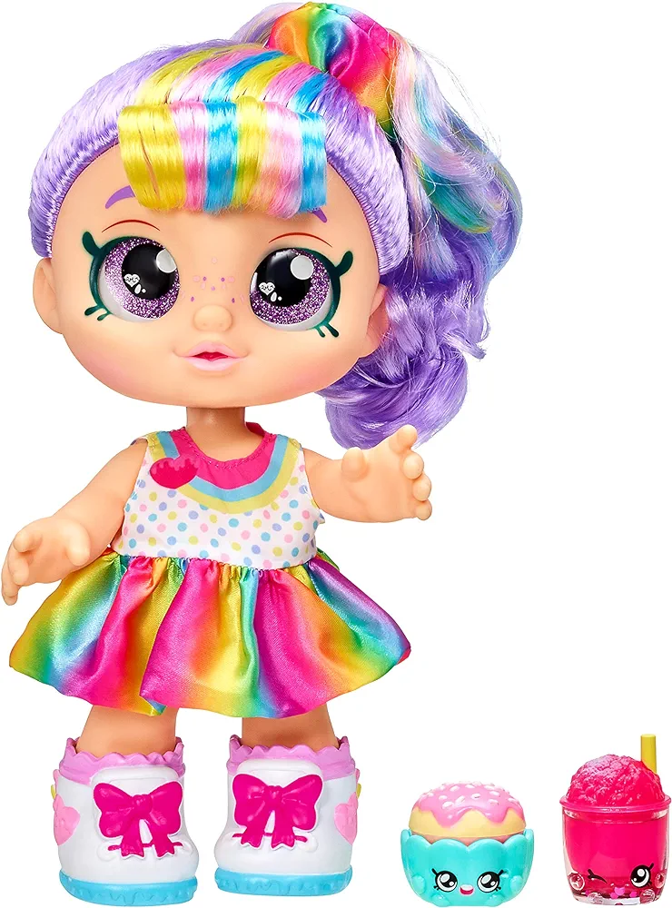 Kindi Kids Snack Time Friends - Pre-School Play Doll, Rainbow Kate - for Ages 3+ | Changeable Clothes and Removable Shoes - Fun Play, for Imaginative Kids