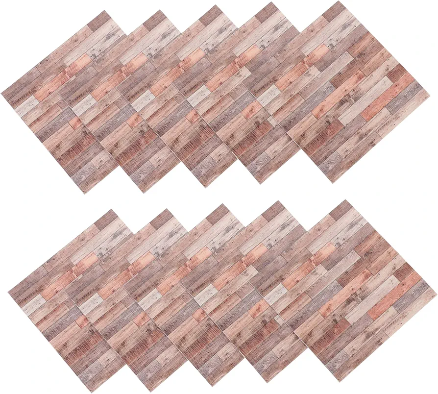 ibasenice 10pcs Simulation Floor Miniature Wood Strip Flooring Peel and Stick Wall Tile Mini Doll House Decor Dollhouse Miniature Scene Model Adhesive Floor Tiles PVC Removable Wooden Floor