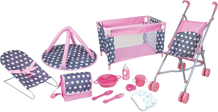 Lissi 5 Piece Doll Deluxe Nursery Play Set with Accessories