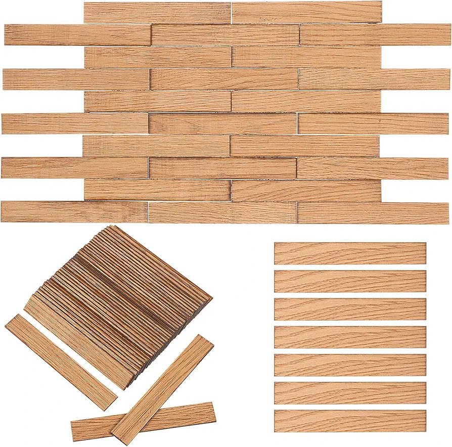 BESTOYARD 40Pcs Dollhouse Flooring Models 1:12 Scale Floor Boards Mini Wooden Dollhouse Floor Boards Geometric Doll House Furniture Mini House Rectangular Tiles for Decoration