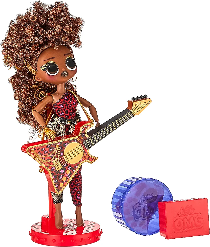 LOL Surprise OMG Remix Rock Ferocious Fashion Doll with 15 Surprises Including Bass Guitar, Outfit, Shoes, Stand, Lyric Magazine, & Record Player Playset, Kids Gift, Toys for Girls Boys Ages 4 5 6 7+