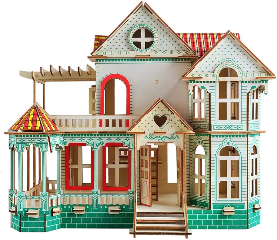 NWFashion Wooden Dream Dollhouse DIY Kits Miniature Doll House (Hawaii Villa)