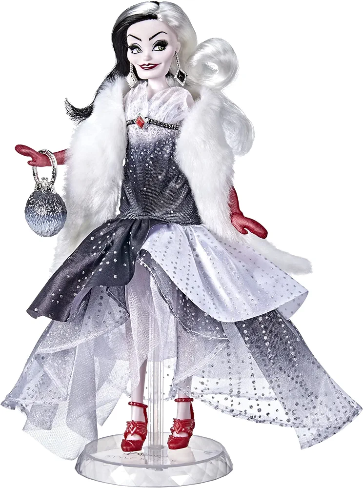 Disney Princess Style Series Cruella De Vil, Contemporary Style Fashion Doll with Accessories, Collectible Toy for Girls 6 Years and Up