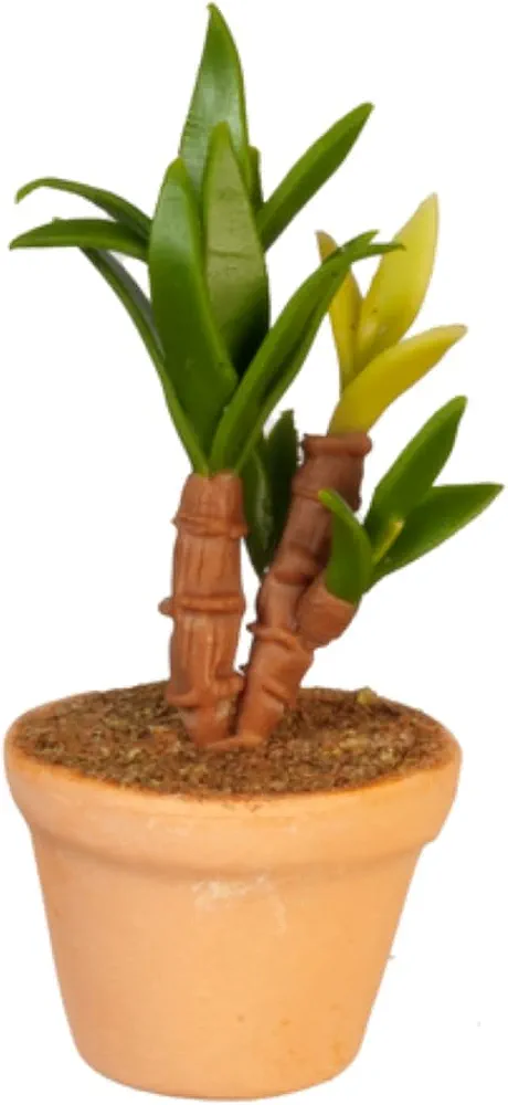 Dollhouse Tropical Plant in Terracotta Pot Scandi Natural Miniature Ornament