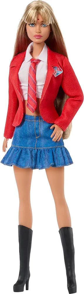 Barbie Doll & Accessories, Mia Wearing Removable School Uniform with Boots, Necktie & Long Blonde Hair, Inspired by Rebelde & RBD (Amazon Exclusive)