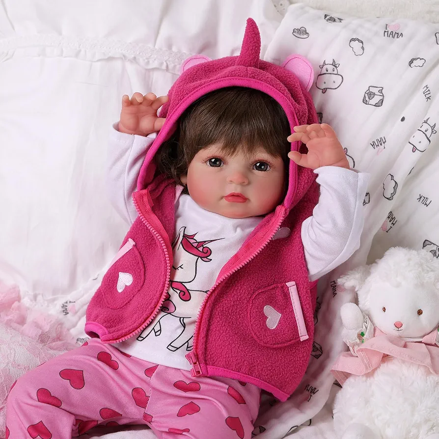 BABESIDE Reborn Baby Doll, 20 inch Realistic Newborn Baby Girl Dolls, Real Looking Handmade Poseable Weighted Realistic Newborn with Doll Clothes & Accessories for Girls Age 3+