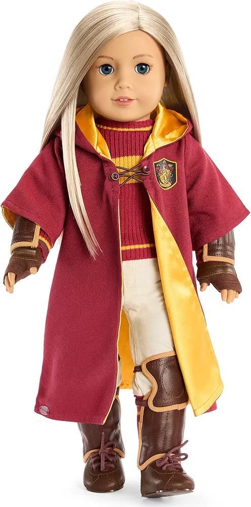 American Girl Harry Potter 18-inch Doll Gryffindor Quidditch Uniform Outfit with Robe Featuring House Crest, For Ages 6+