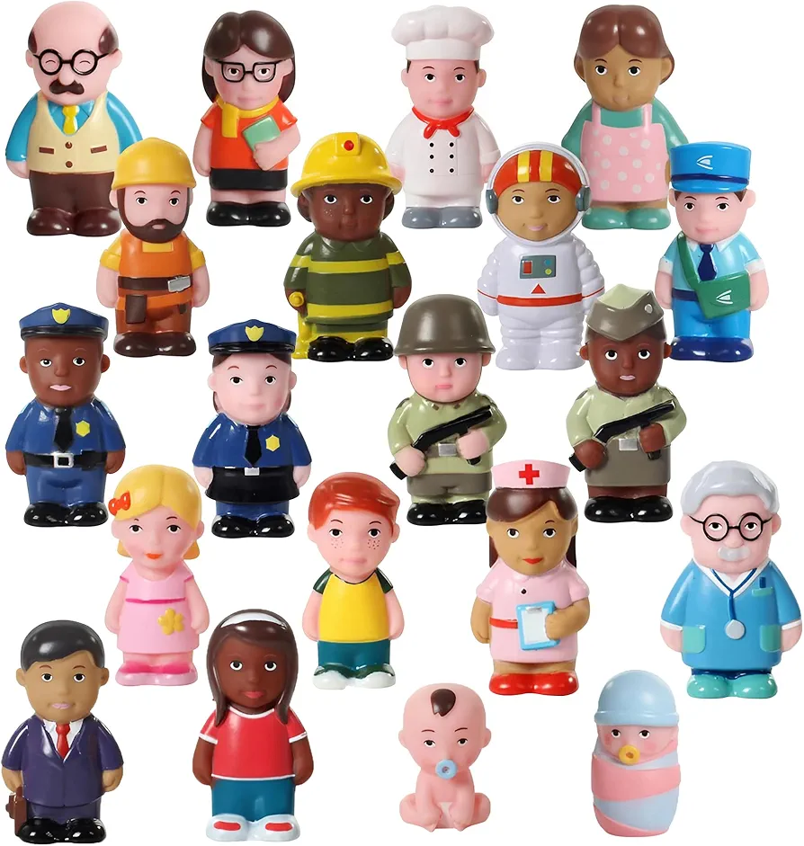 Beverly Hills Doll Collection Sweet Li'l Folks Set of 20 Community and Family dollhouse Figures Soft Vinyl Play Figures People for All Ages