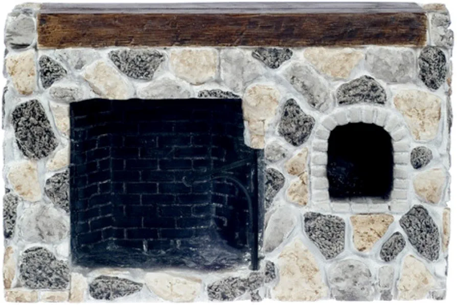 Dollhouse Miniature Fieldstone Walk-in Fireplace