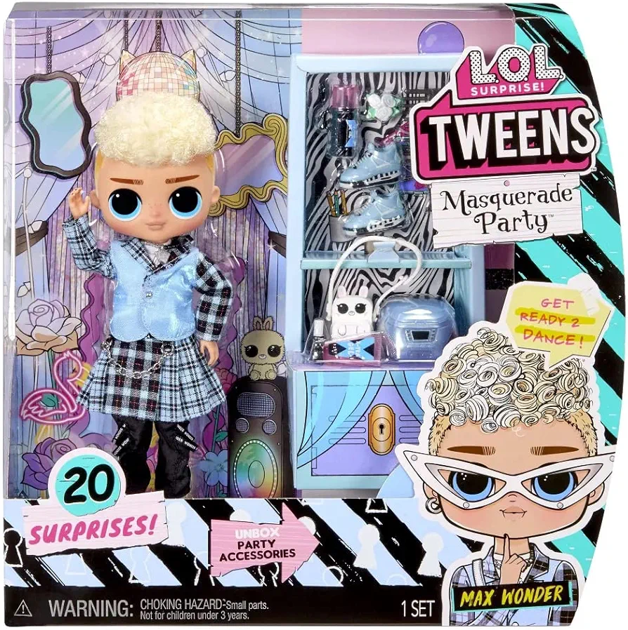 L.O.L. Surprise! Tweens Masquerade Party Max Wonder Fashion Doll with 20 Surprises Including Accessories & Blue Rebel Outfits, Holiday Toy Playset, Great Gift for Kids Girls Boys Ages 4 5 6+ Years