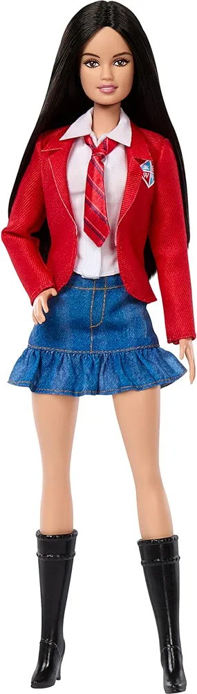 Barbie Doll & Accessories, Lupita Wearing Removable School Uniform with Boots, Necktie & Long Blonde Hair, Inspired by Rebelde & RBD (Amazon Exclusive)