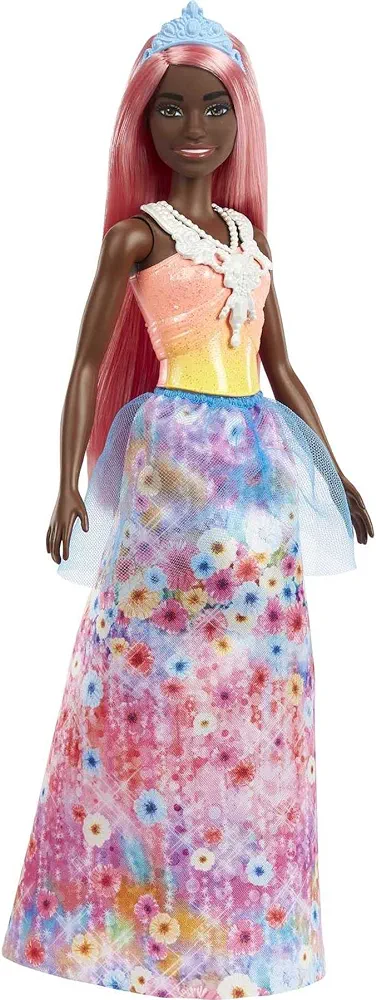 Barbie Dreamtopia Royal Fashion Doll with Light-Pink Hair & Sparkly Bodice Wearing Removable Skirt, Shoes & Headband Accessory