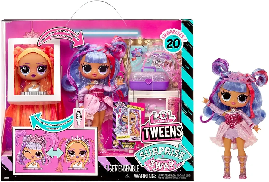 L.O.L. Surprise! Tweens Surprise Swap Fashion Doll Buns-2-Braids Bailey with 20+ Surprises Including Styling Head and Fabulous Fashions and Accessories – Great Gift for Kids Ages 4+