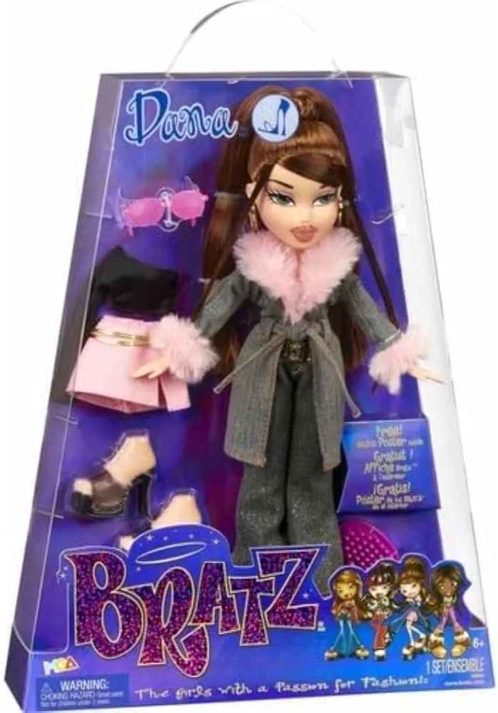 Bratz Original Fashion Doll Dana Series 3 with 2 Outfits and Poster, Collectors Ages 6 7 8 9 10+