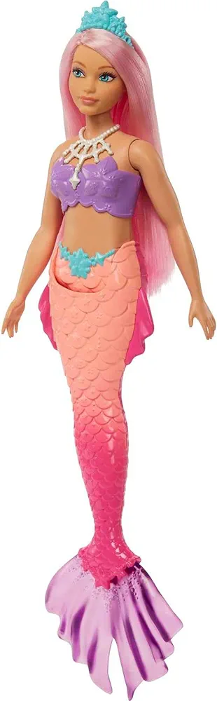 Barbie Dreamtopia Mermaid Doll with Curvy Body, Pink Hair, Pink Ombre Tail & Headband Accessory