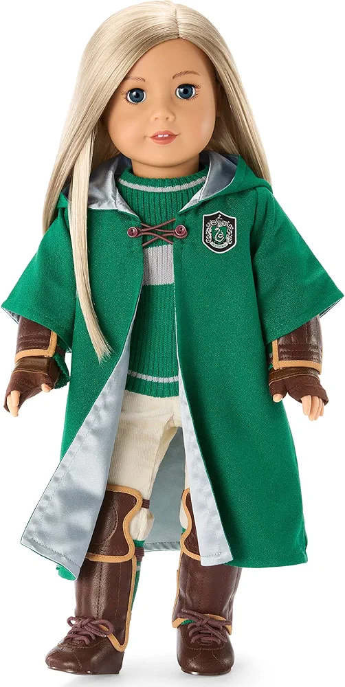 American Girl Harry Potter 18-inch Doll Slytherin Quidditch Uniform Outfit with Robe Featuring House Crest, For Ages 6+