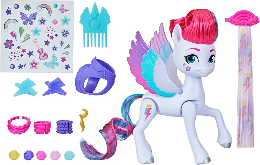 My Little Pony Toys Zipp Storm Style of The Day, 5-Inch Hair Styling Dolls with Fashions, Toys for 5 Year Old Girls and Boys