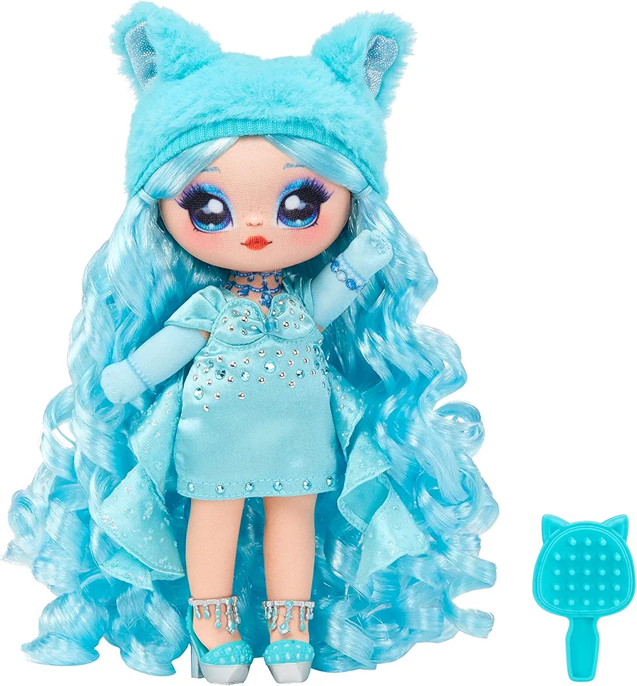 Na Na Na Surprise Sweetest Gems™ Marina Tealstone 7.5" Fashion Doll Aquamarine Birthstone Inspired with Blue Hair, Charmeuse Dress & Brush, Poseable, Great Toy Gift for Girls Boys Ages 5 6 7 8+ Years