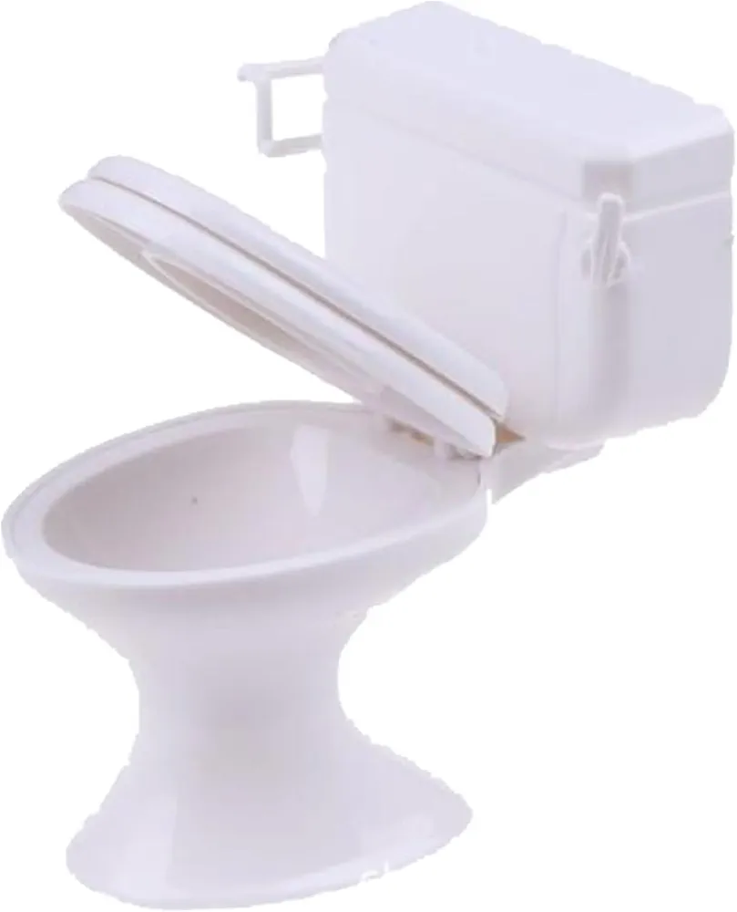 Baby Doll Toilet 2PCS 1:12 White Dollhouse Toilet Dollhouse Bathroom Furniture Mini Toilet Toy Cake Topper for Dollhouse Accessories Dollhouse Toilet Dollhouse Furniture Set Mini ToiletBaby