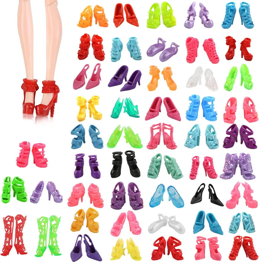 50Pairs 11.5 inch Fashion Doll Shoes - Replacement Different Assorted Colors High Heel Shoes Doll Boots Flat Shoes Set -Replacement for 11.5"" Doll