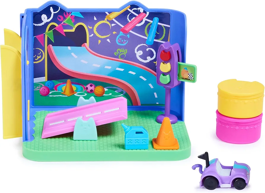 Gabby's Dollhouse, Carlita Purr-ific Play Room with Carlita Toy Car, Accessories, Furniture and Dollhouse Deliveries, Kids Toys for Ages 3 and up