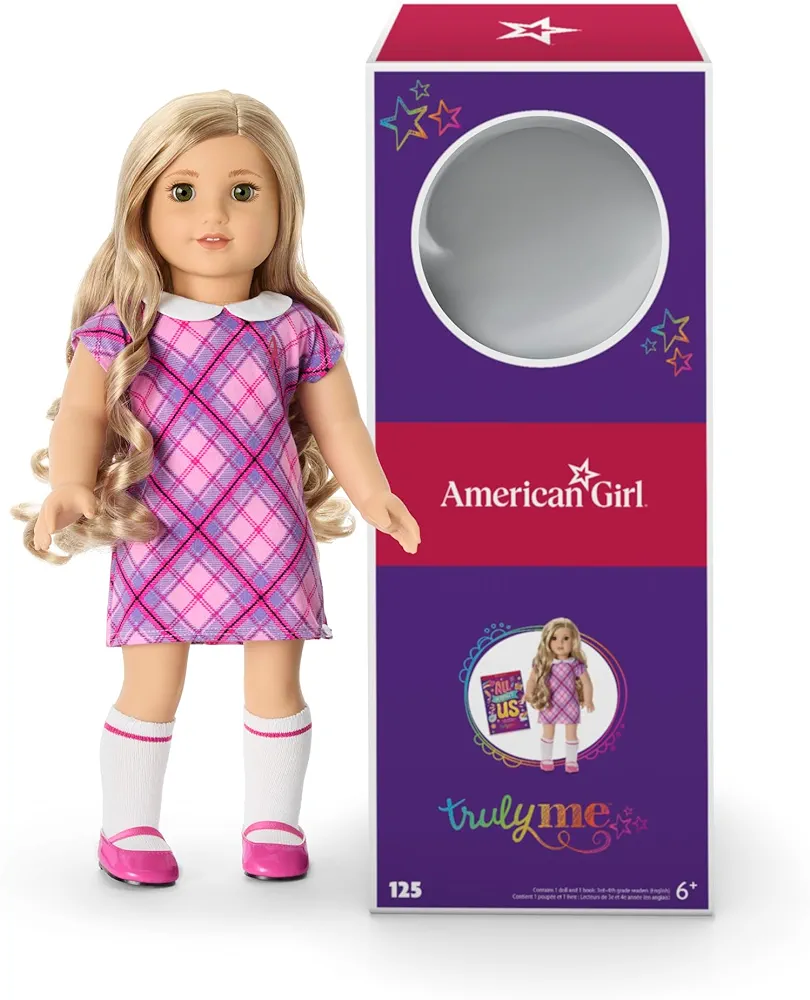 American Girl Truly Me 18-inch Doll #125 with Hazel Eyes, Curly Blonde Hair, Light Skin w/Warm Olive Undertones, for Ages 6+