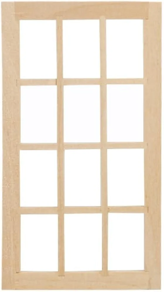 Dollhouse Windows, Wooden Miniature Dollhouse Furniture Window Frame for Dolls Houses Decoration-1: 12 Scale