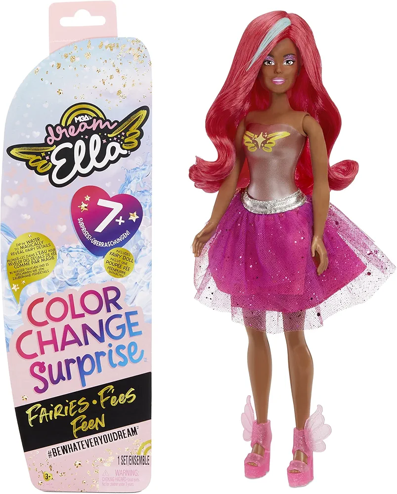 MGA Entertainment Dream Ella Color Change Surprise Fairies, Yasmin Pink Fashion Doll with 7+ Surprises Including Outfit, Castle Play Pretend Gift for Kids, Toys for Girls & Boys Ages 3 4 5+ Years