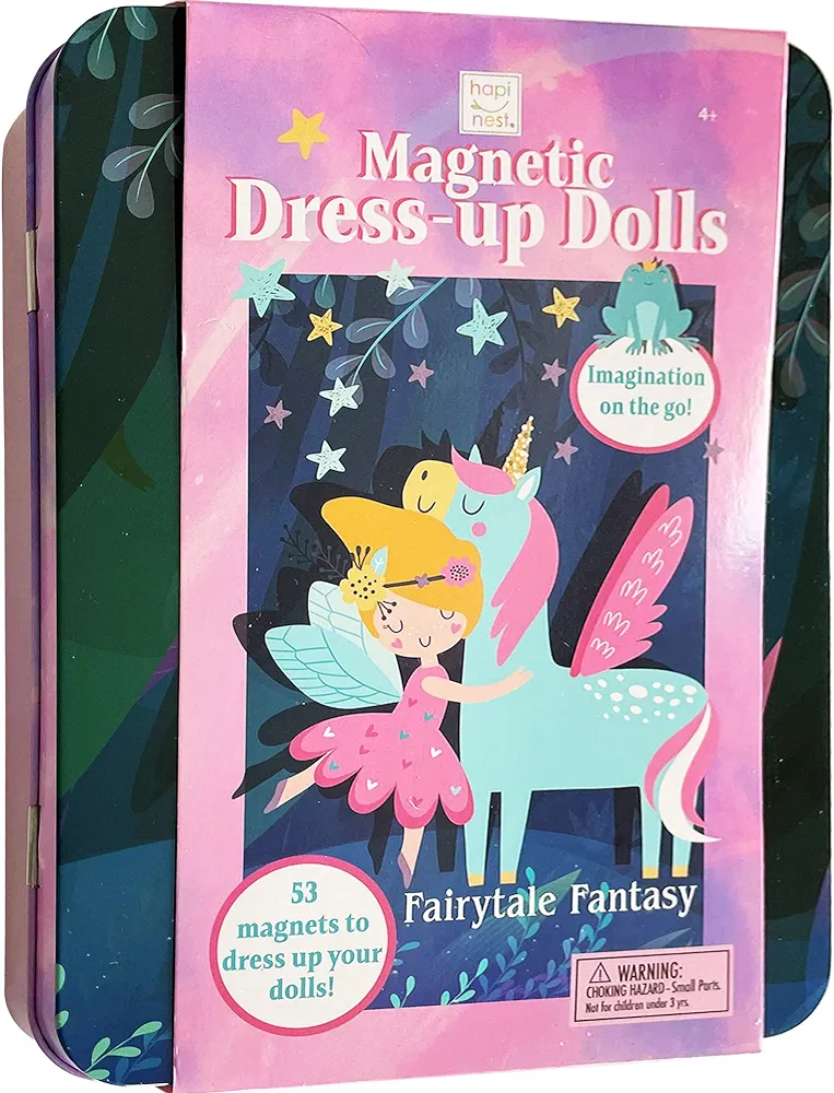 Hapinest Magnetic Dress Up Dolls Pretend and Play Travel Playset Toy for Girls Ages 4 Years and Up, Fairytale Fantasy