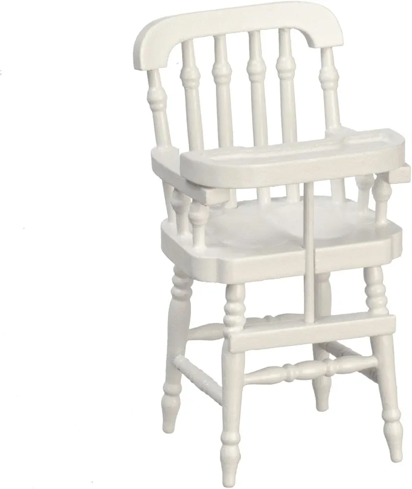 Melody Jane Dolls Houses Dollhouse Victorian High Chair White Baby's Highchair 1:12 Nursery Furniture