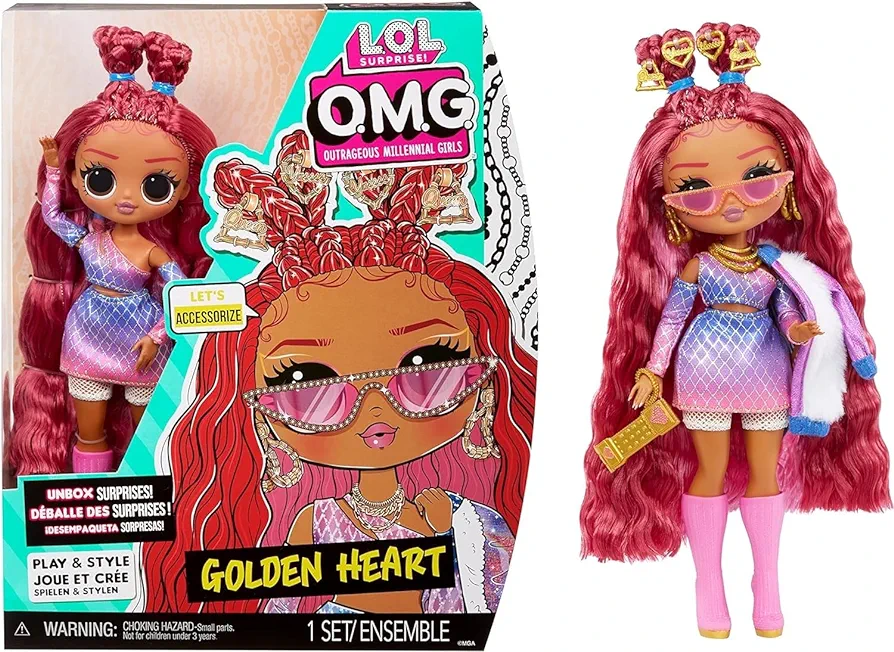 L.O.L. Surprise! O.M.G. Golden Heart Fashion Doll with Multiple Surprises and Fabulous Accessories – Great Gift for Kids Ages 4+