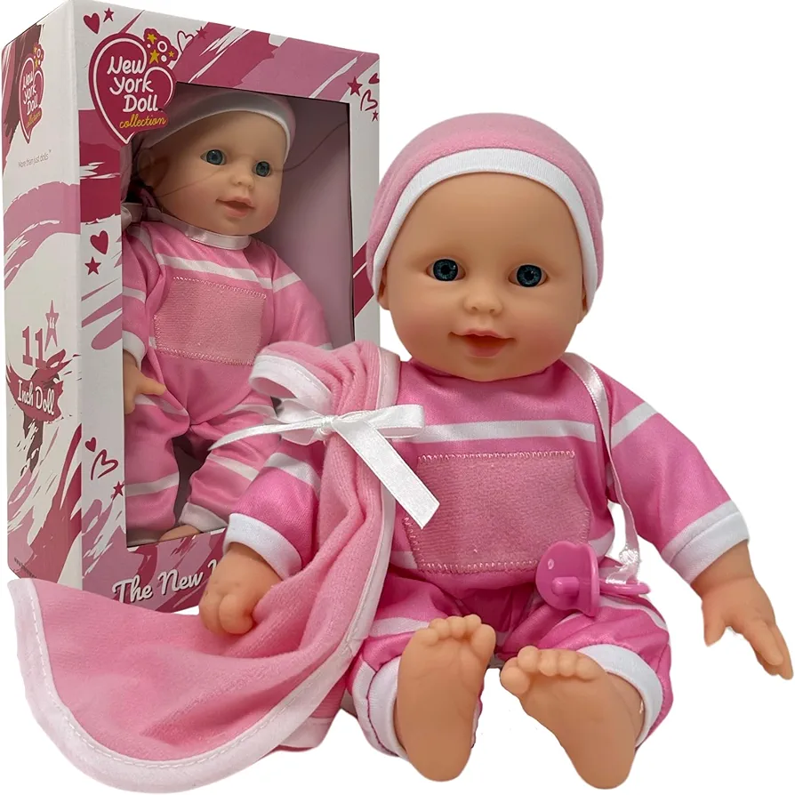 The New York Doll Collection 11 inch Soft Body Doll in Gift Box - Award Winner & Toy 11" Baby Doll (Caucasian)