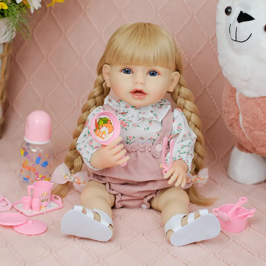 Reborn Baby Dolls - Realistic Newborn Baby Doll That Look Real Full Silicone Baby Dolls Girl with Doll Clothes & AccessoriesToy Gift Set for Kids Age 3+