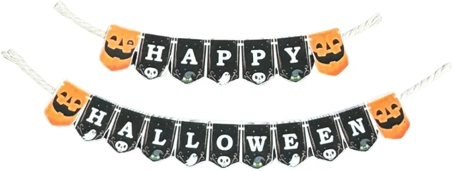 Melody Jane Dolls Houses Dollhouse Happy Halloween Bunting Decoration Pumpkin Garland Party Accessory