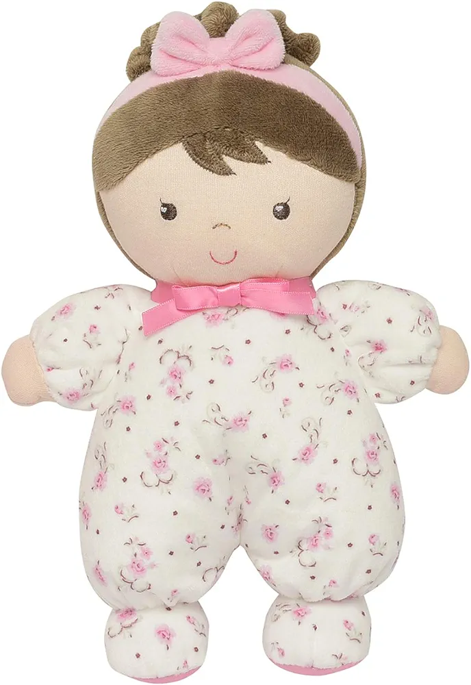 Little Me Plush Baby Doll with Rattle, Jackie (Pink Vintage Rose, 9 inch)