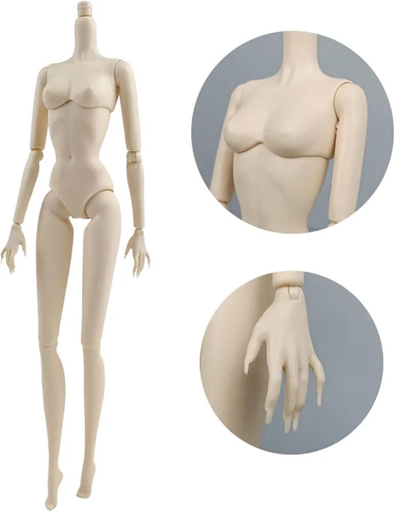 1/6 Jointed DIY Movable Nude Doll Making Body for 11.5" Dollhouse DIY Replacement Body Dolls Accessories (White)