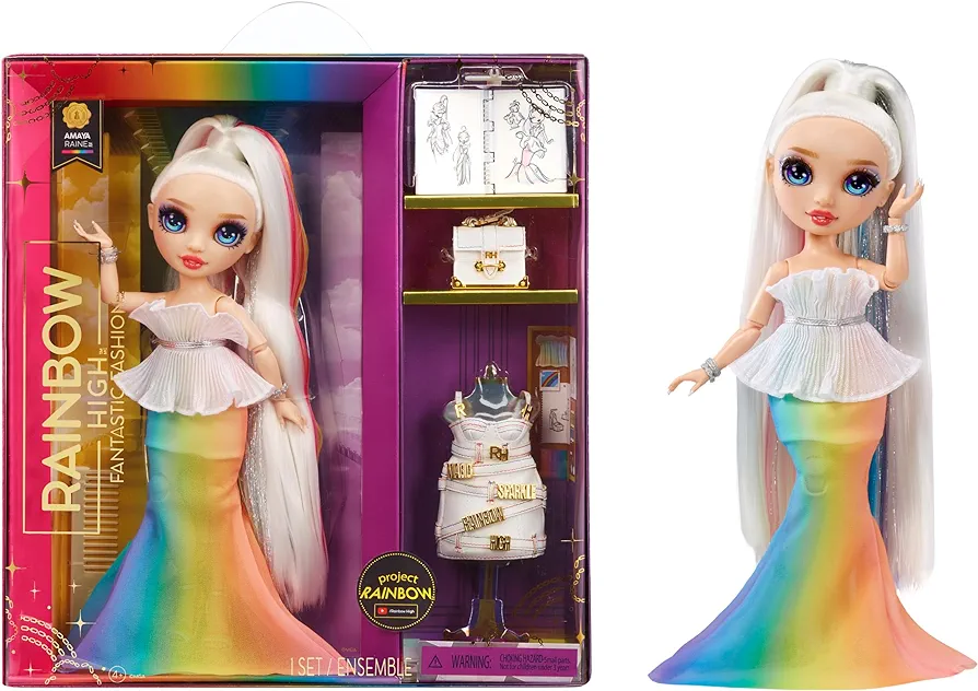 Rainbow High Fantastic Fashion Amaya Raine – Rainbow 11” Fashion Doll and Playset with 2 complete doll outfits, and fashion play Accessories, Great Gift for Kids 4-12 Years Old