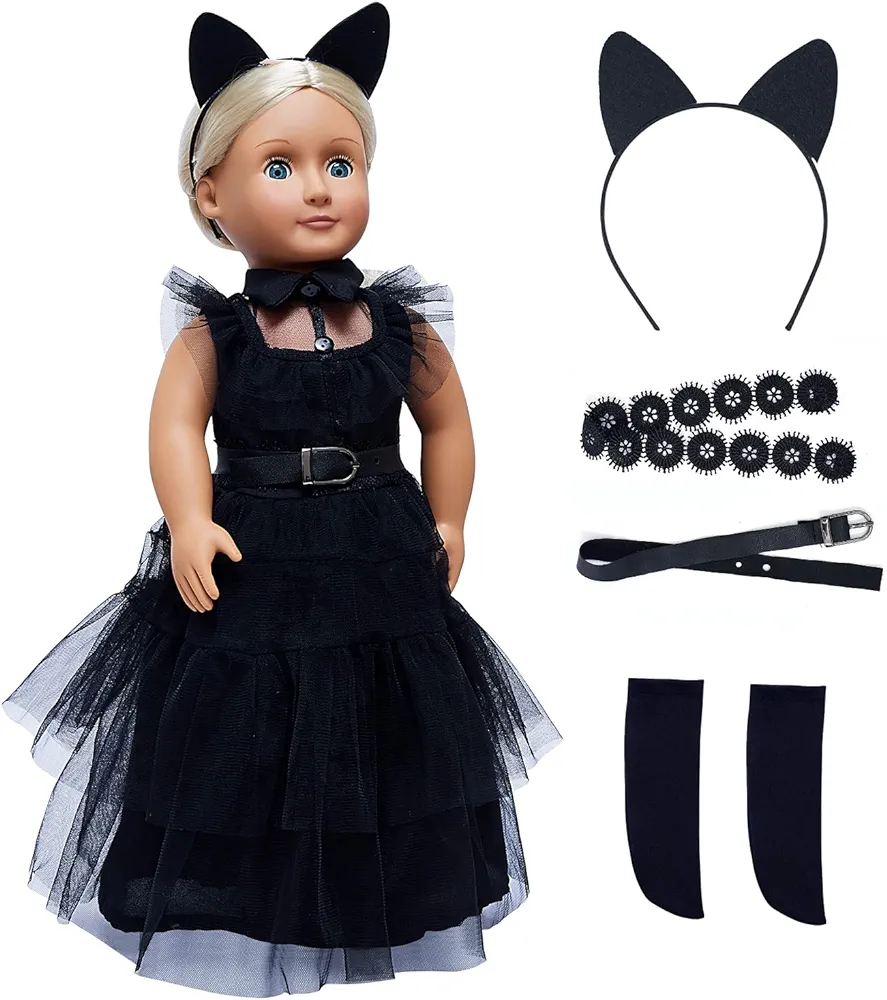 18 Inch Doll Clothes , Black Family Costumes Party Dress Fits 18 Inch Girl Doll Clothes