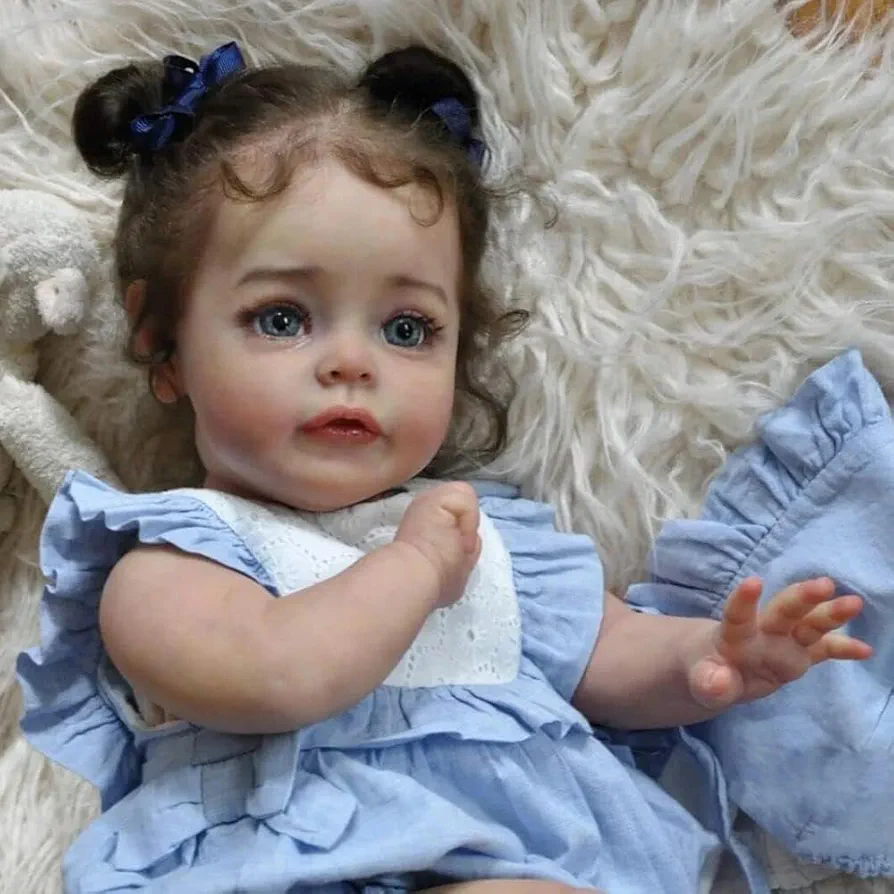 Reborn Baby Dolls Girl, 22 Inch Newborn Baby Doll with Weighted Cloth Body, Lifelike Reborn Toddler With Realistic Veins, Advanced Painted Vinyl Doll Gift Set for Kids Age 3+, Real Suesue Replica