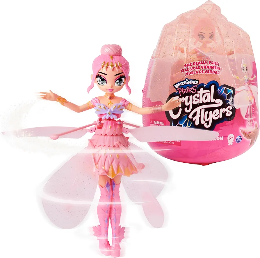 Crystal Flyers by Hatchimals, Pink Magical Flying Pixie Toy Doll, Girls Gifts, Kids Toys for Girls Ages 6 and up